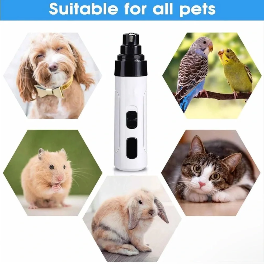 Pet Nail Grinder with Diamond Bit - Black and White